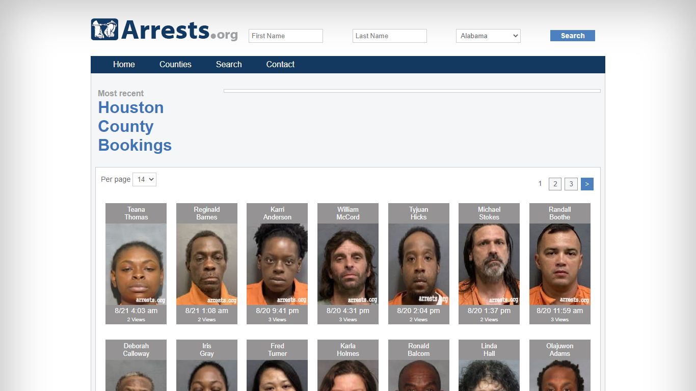 Houston County Arrests and Inmate Search